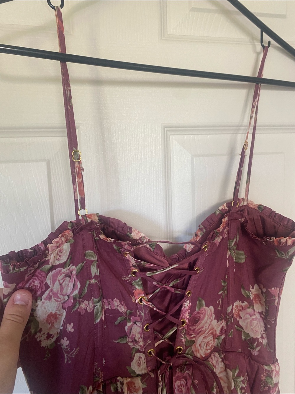 Altar'd State Rose Print Tiered Maxi Dress in Mauve - Picture 7 of 8